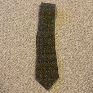 Salvatore Ferragamo dark green vintage holiday hockey tie